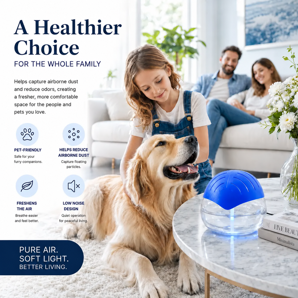 3-in-1 Twister Water Air Cleaner, Aroma Diffuser & LED Night Light