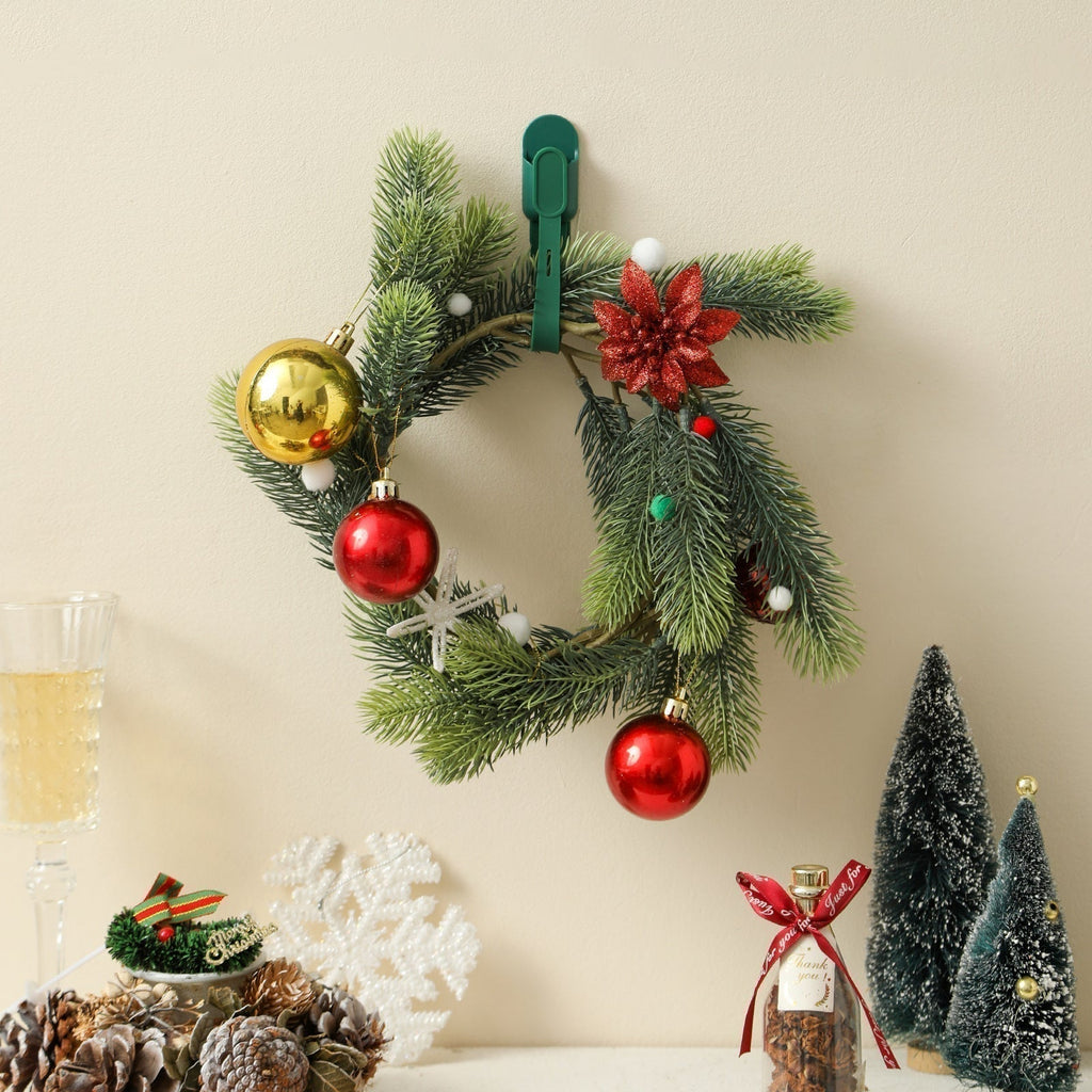 🎄🎁 Silicone Christmas Wreath Ties & Damage-Free Hanging Hooks ✨
